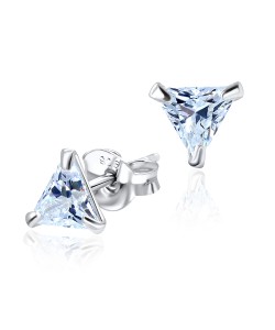 Triangle CZ Silver Stud Earrings STS-2644